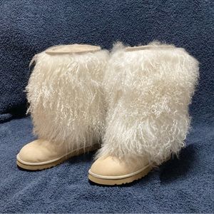 Ugg tall Mongolian hair & suede boots